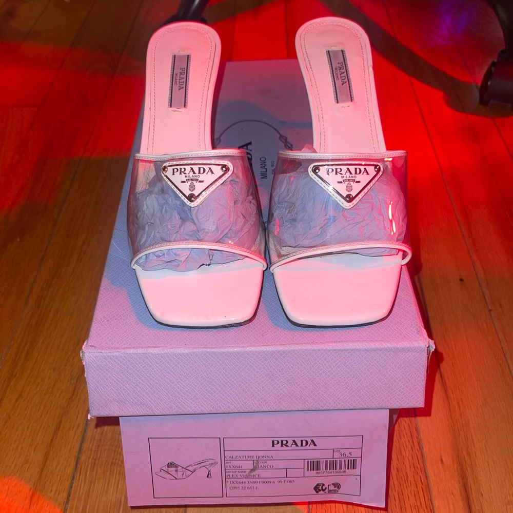 Prada white kitten heels